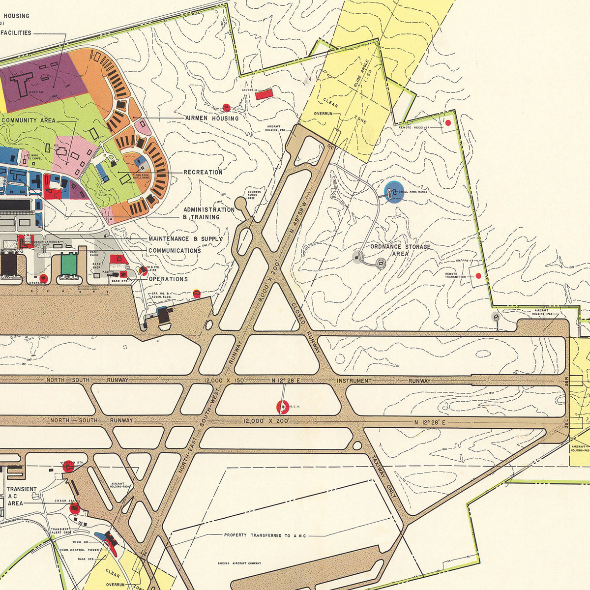 Restored historic details from the 1952 airfield map of Wichita, Kansas
