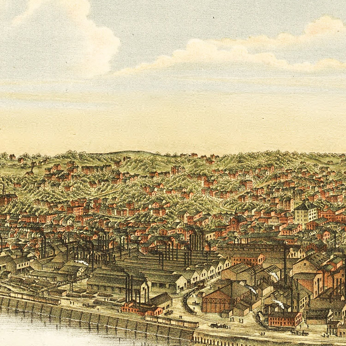 Restored historic details from the 1893 city map of McKeesport, Pennsylvania