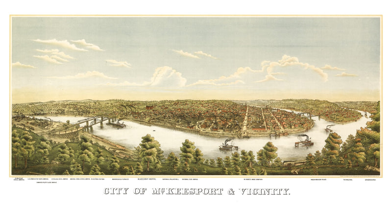 Size comparison using Vintage Map of McKeesport, Pennsylvania 1893