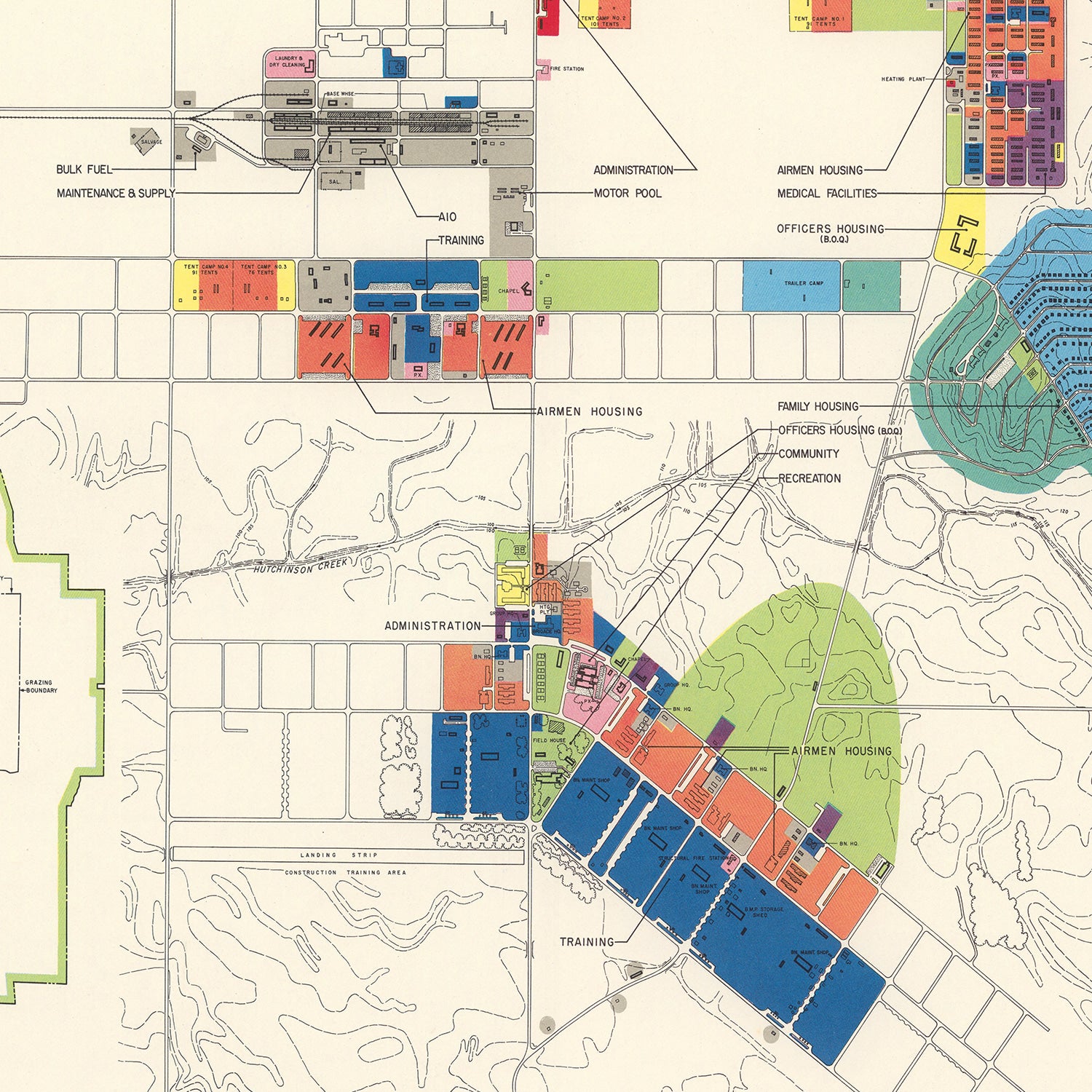 Restored historic details from the 1952 airfield map of Marysville, California
