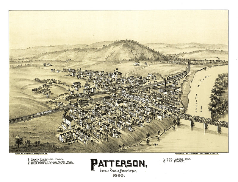 Size comparison using Vintage Map of Patterson, Pennsylvania 1895