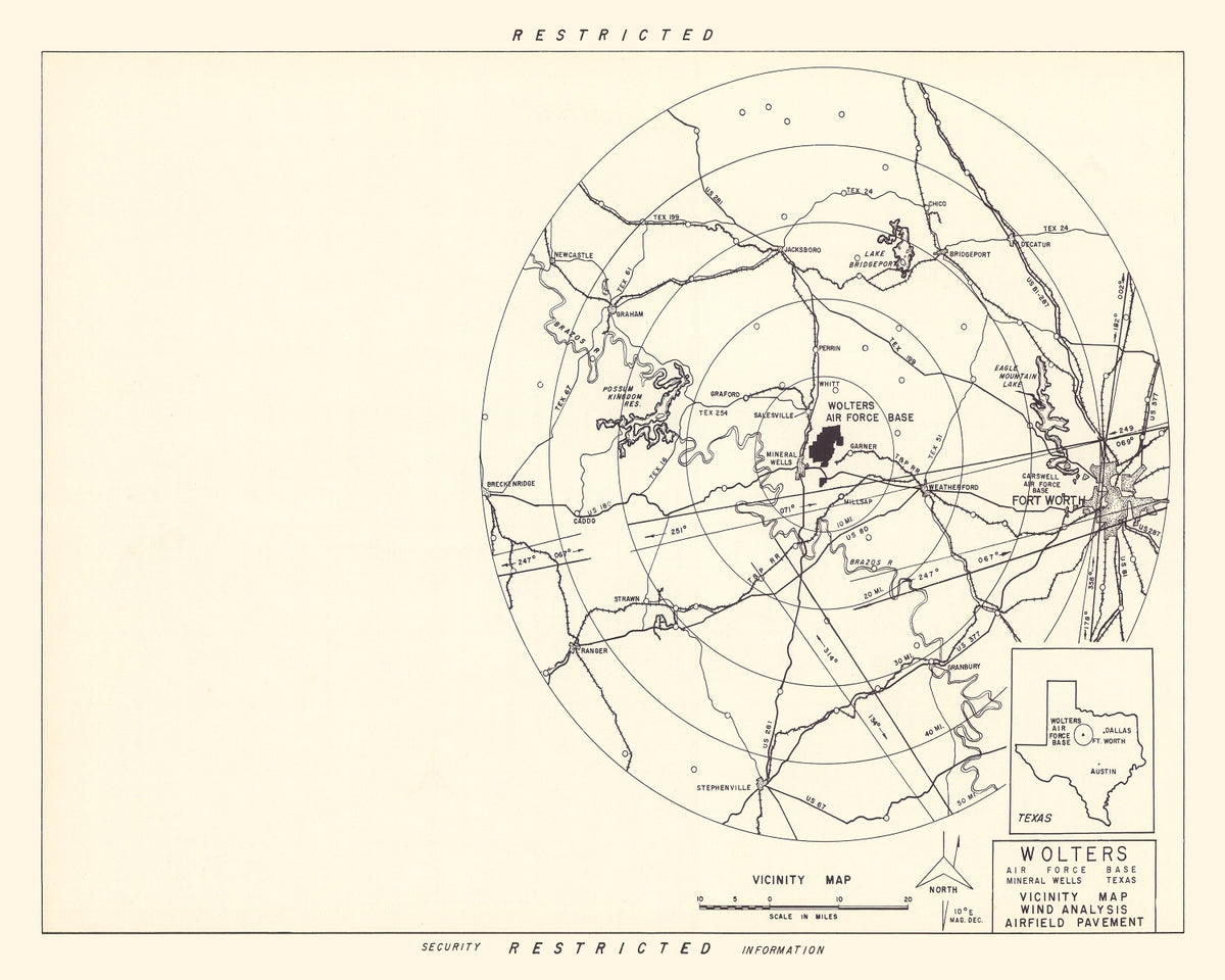 Preview of Vintage Map of the Wolters Air Force Base Vicinity, 1951