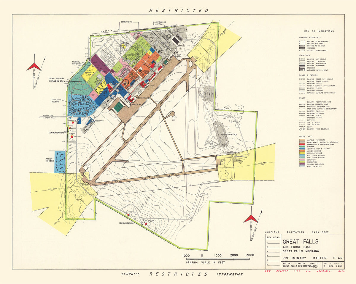 Preview of Vintage Map of Great Falls Air Force Base, 1951