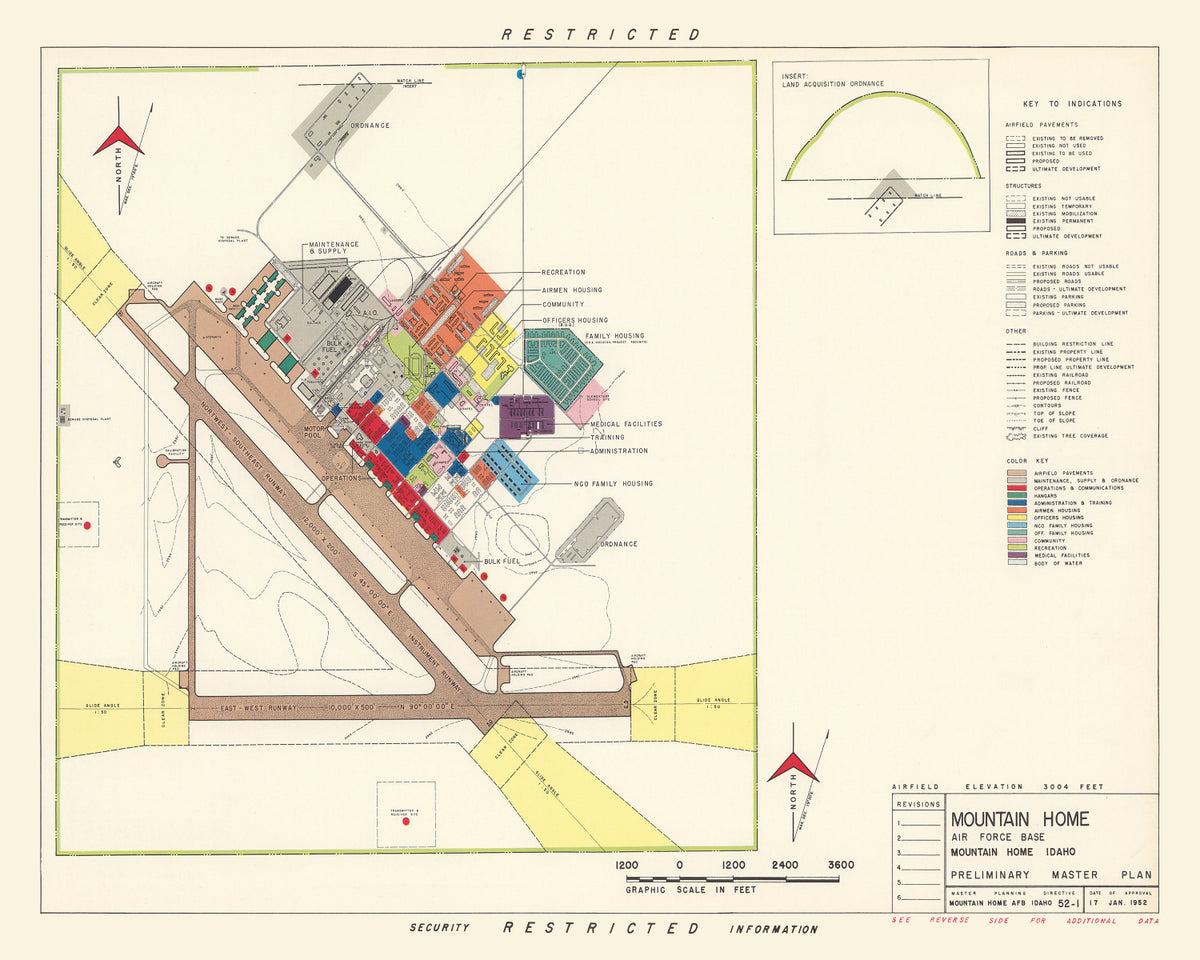 Preview of Vintage Map of Mountain Home Air Force Base, 1952