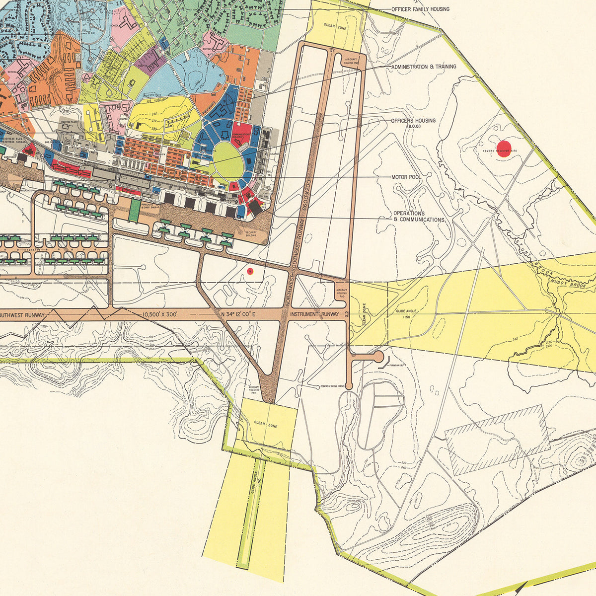 Restored historic details from the 1951 airfield map of Chicopee Falls, Massachusetts