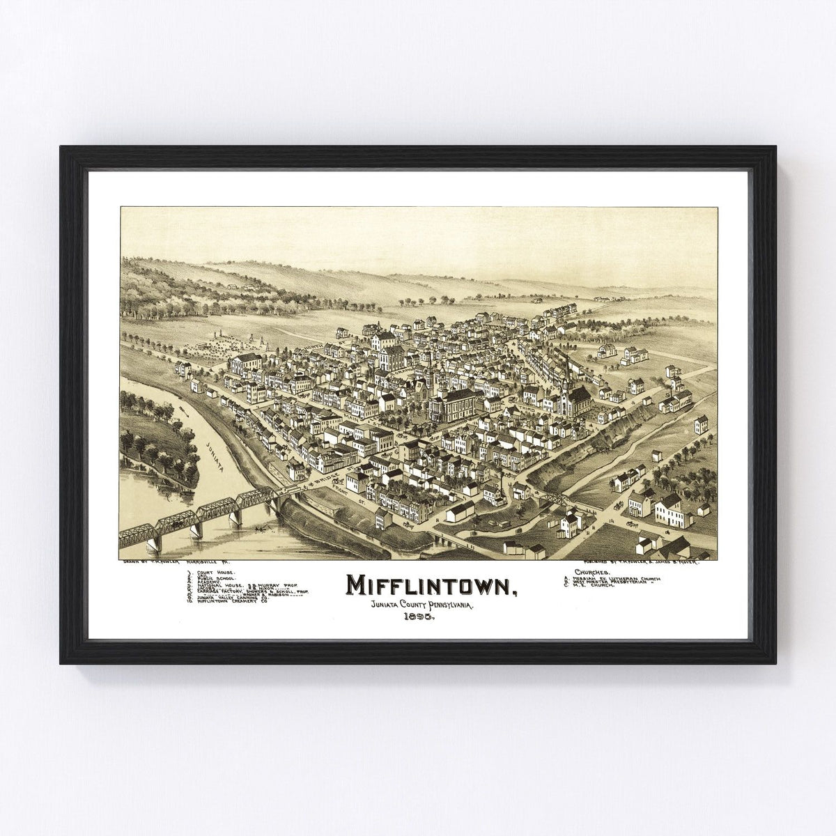 Mifflintown Vintage Map 1895