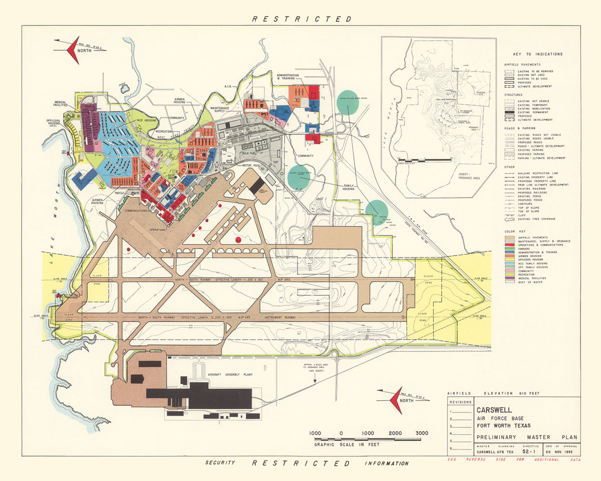 Preview of Vintage Map of Carswell Air Force Base, 1952