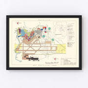 Carswell Air Force Base Vintage Map 1952