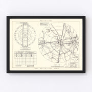 Carswell Air Force Base Vicinity Vintage Map 1952