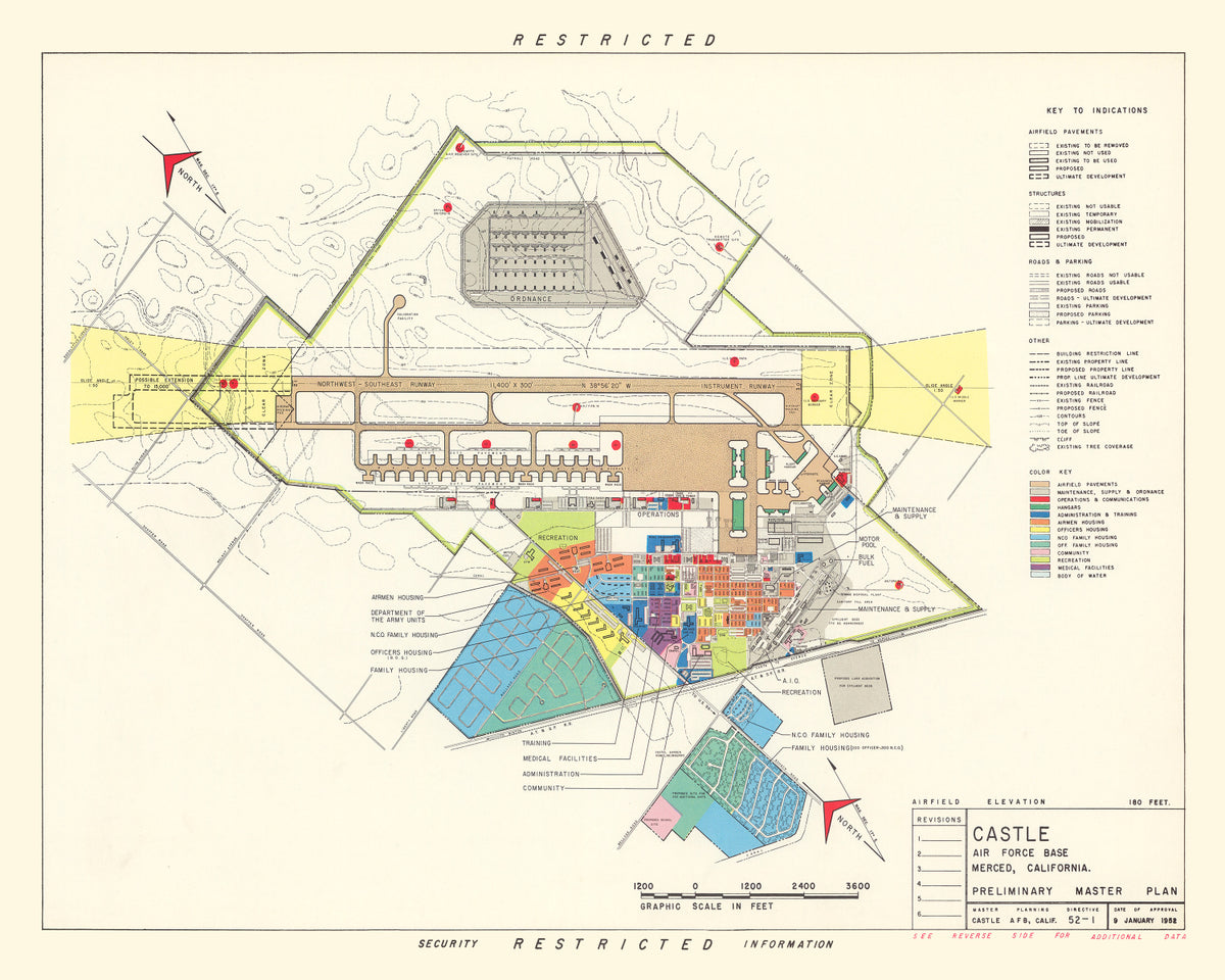 Preview of Vintage Map of Castle Air Force Base, 1952