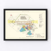 Castle Air Force Base Vintage Map 1952