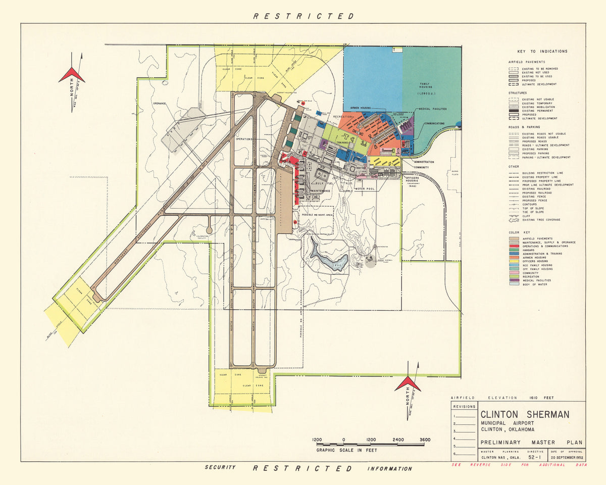 Preview of Vintage Map of Clinton Sherman Municipal Airport, 1952