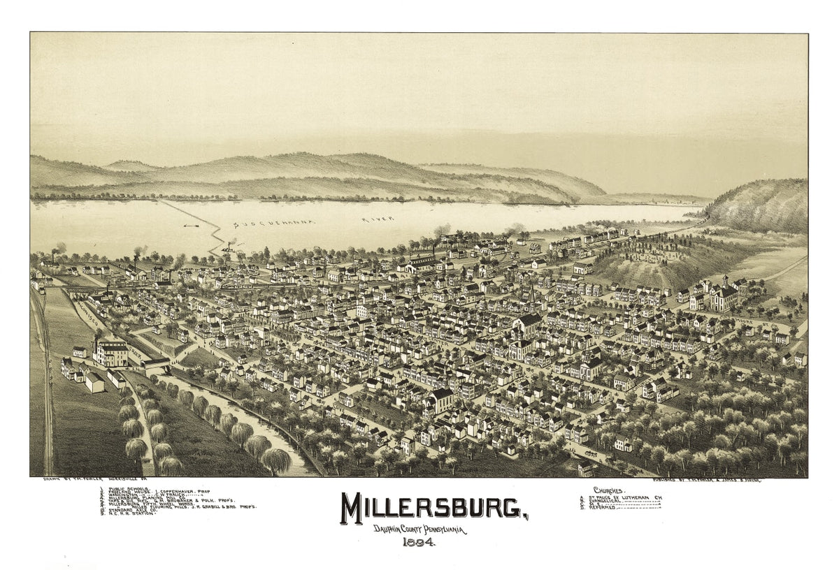 Preview of Vintage Map of Millersburg, Pennsylvania 1894