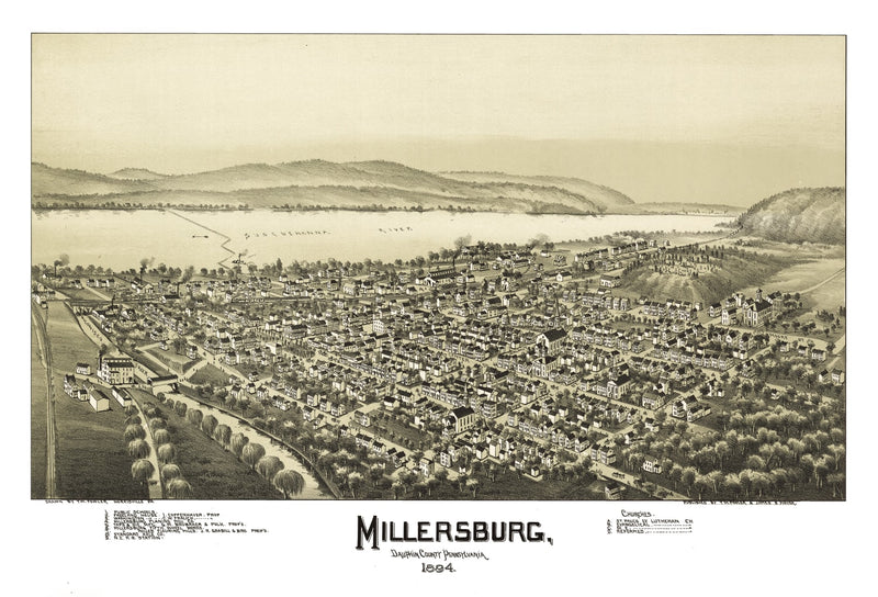 Size comparison using Vintage Map of Millersburg, Pennsylvania 1894