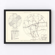 Clinton Sherman Municipal Airport Vicinity Vintage Map 1952