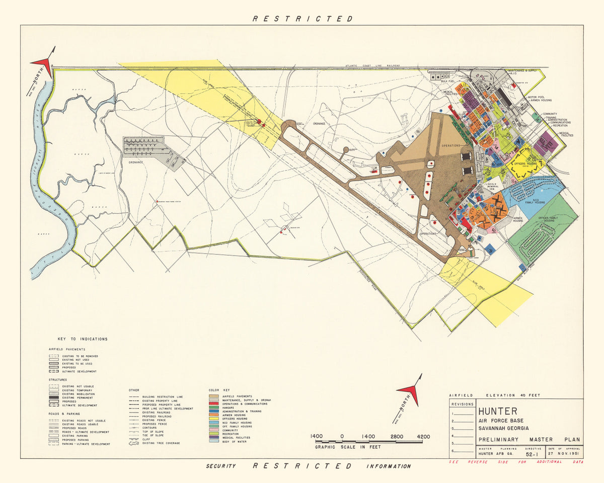 Preview of Vintage Map of Hunter Air Force Base, 1951