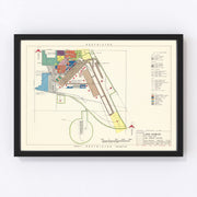 Lake Charles Air Force Base Vintage Map 1951