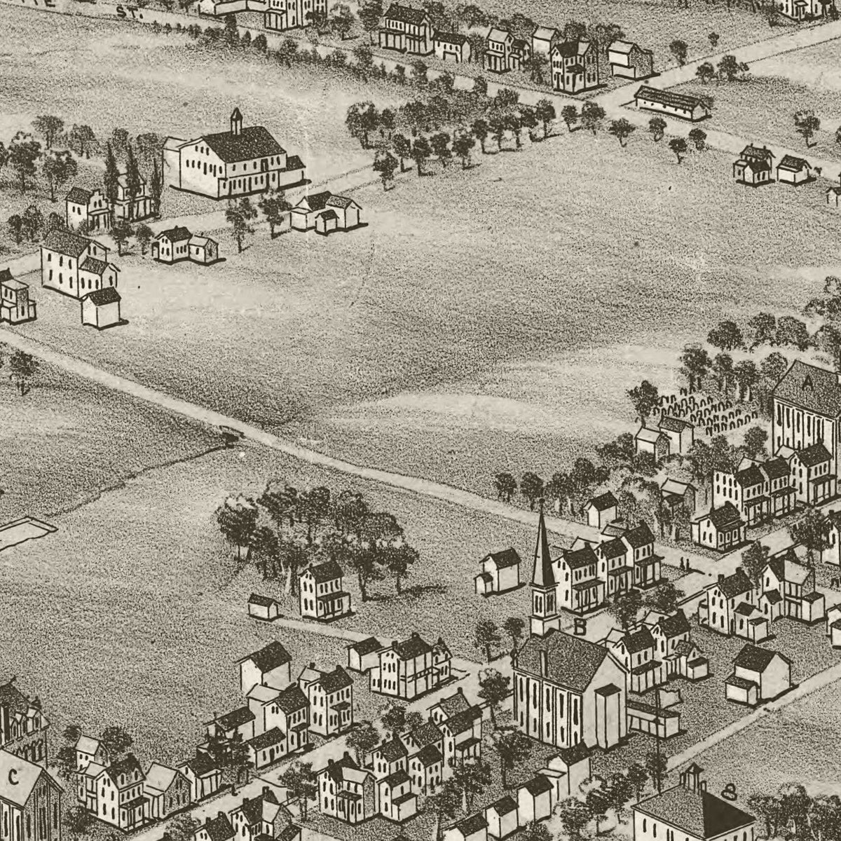Restored historic details from the 1894 city map of Millersville, Pennsylvania