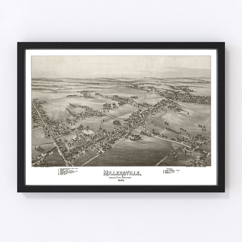 Millersville Vintage Map 1894