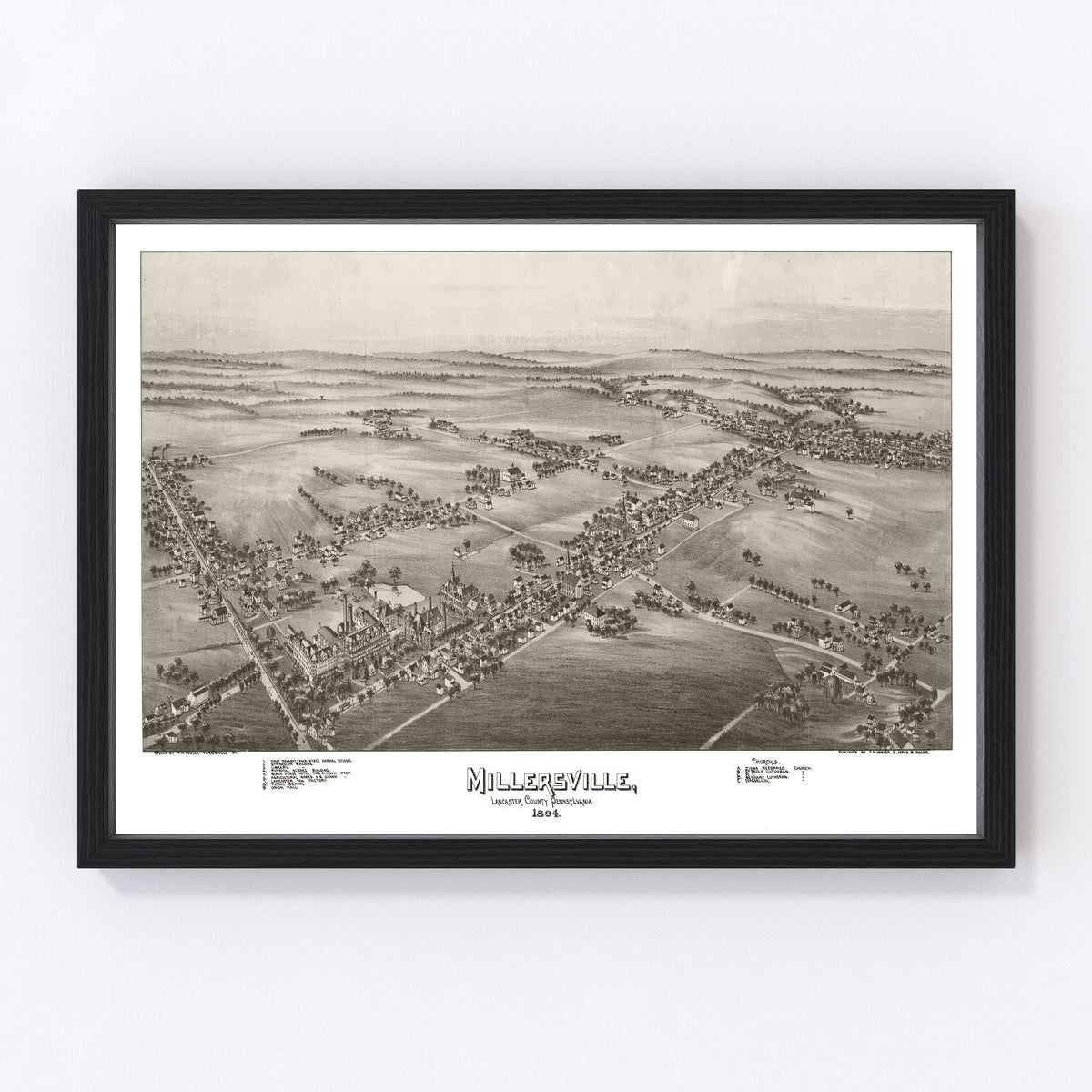 Millersville Vintage Map 1894