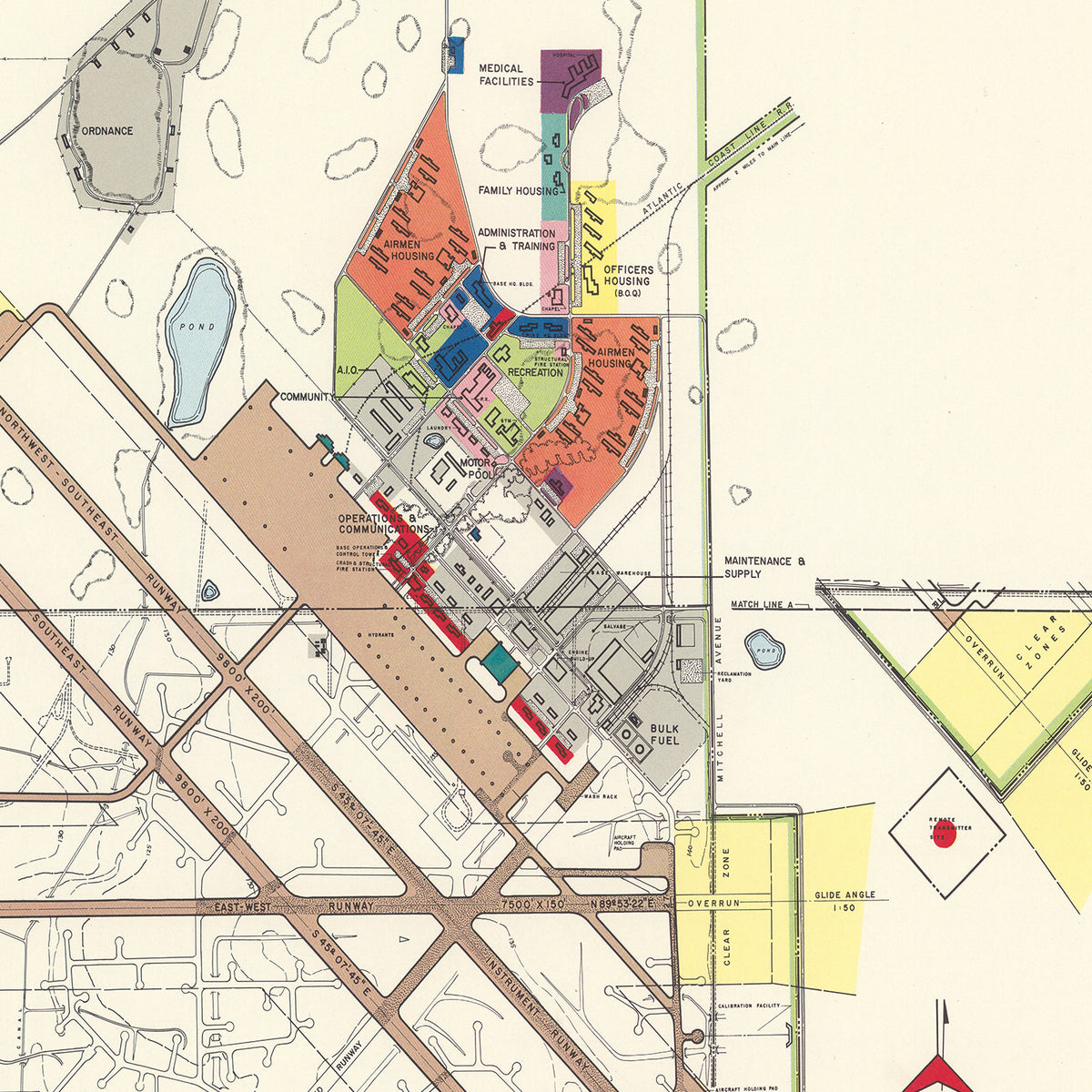 Restored historic details from the 1952 airfield map of Lakeland, Florida
