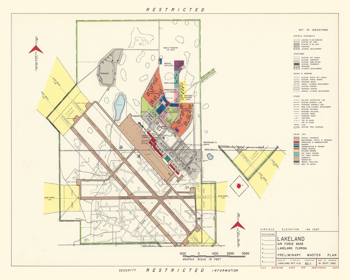Preview of Vintage Map of Lakeland Air Force Base, 1952