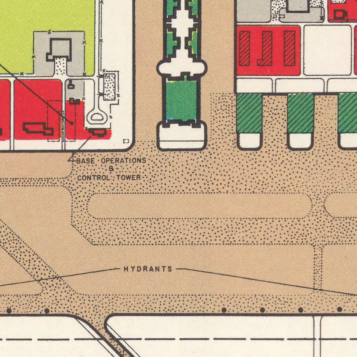 Restored historic details from the 1951 airfield map of Lincoln, Nebraska