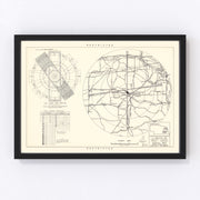 Lincoln Municipal Airport Vicinity Vintage Map 1951