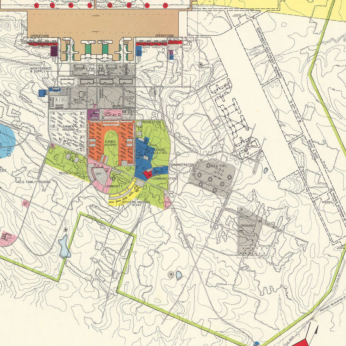 Restored historic details from the 1952 airfield map of Little Rock, Arkansas