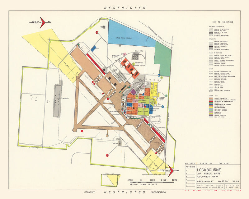 Size comparison using Vintage Map of Lockbourne Air Force Base, 1951
