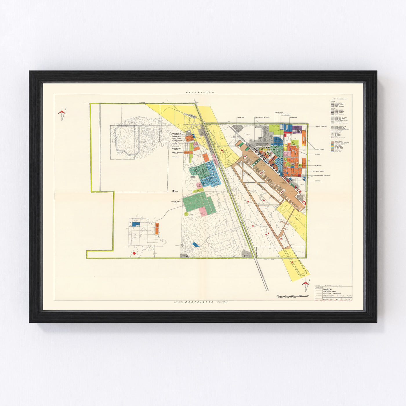 March Air Force Base Vintage Map 1951