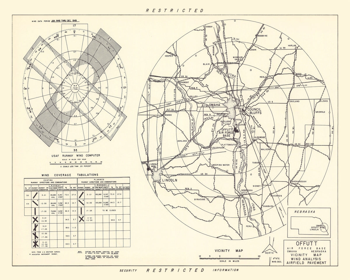 Preview of Vintage Map of the Offutt Air Force Base Vicinity, 1952