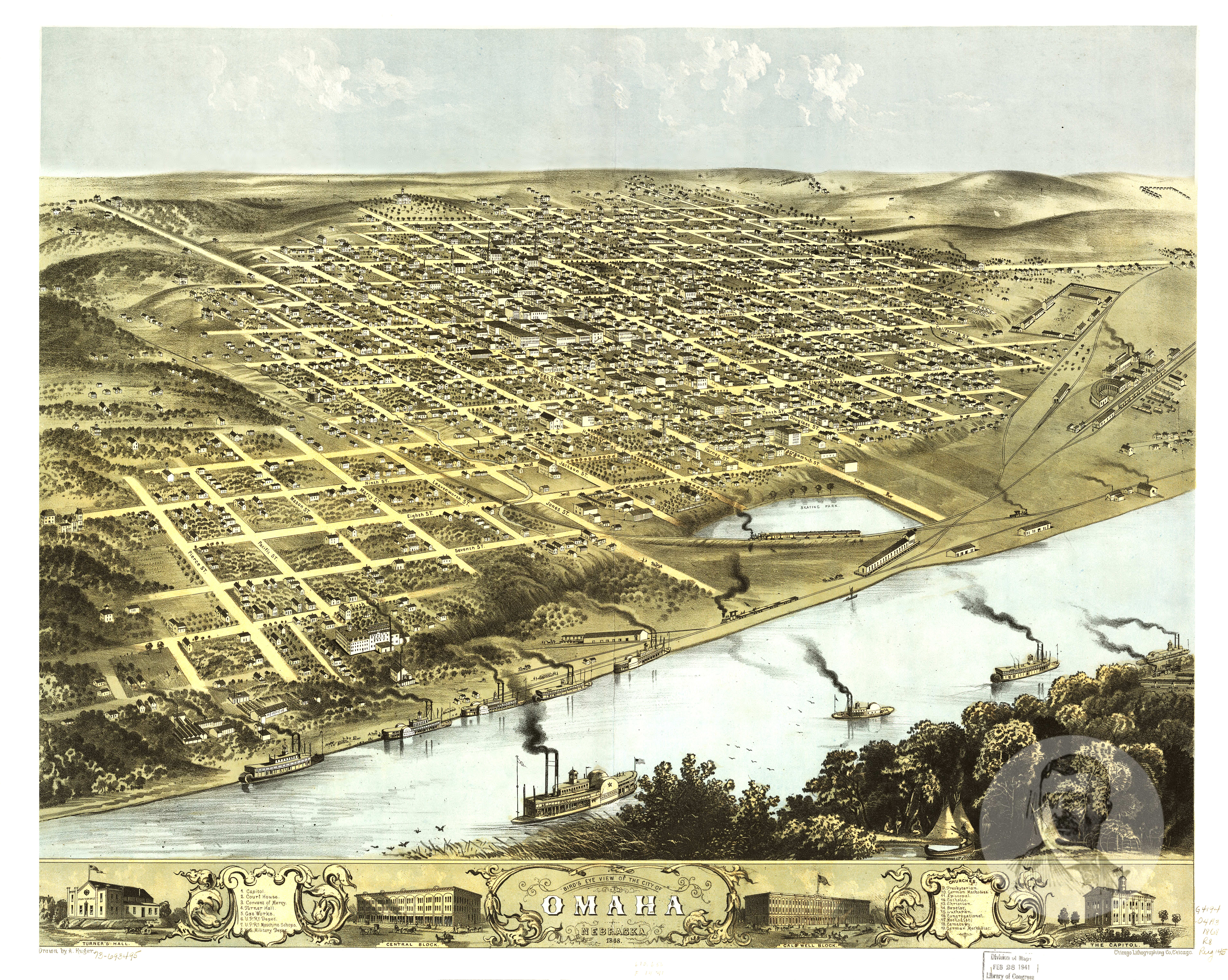 Omaha, Nebraska hotsell Hand Cut Map Original Artwork