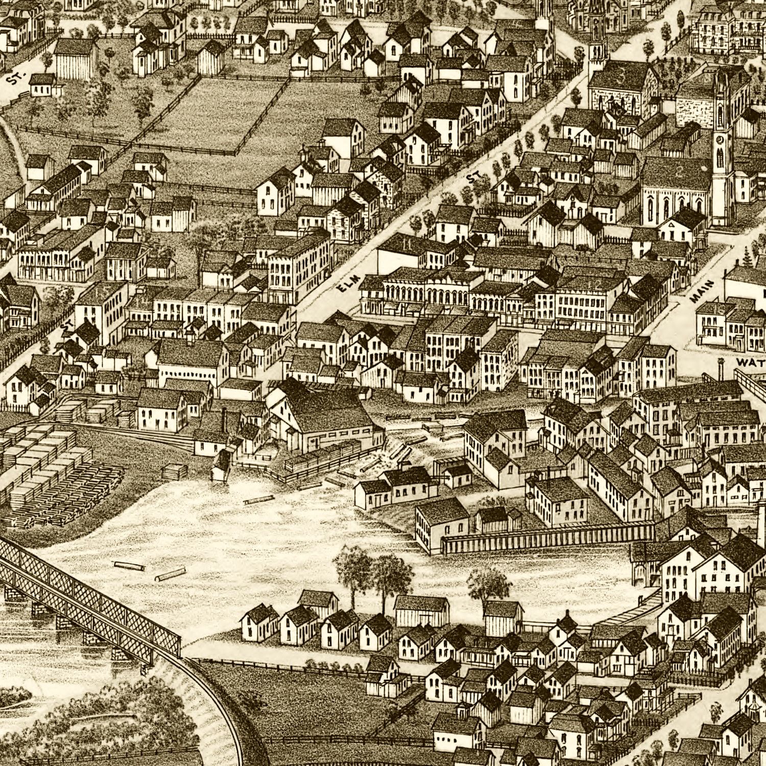 Vintage Map of Potsdam, New York 1885 by Ted's Vintage Art