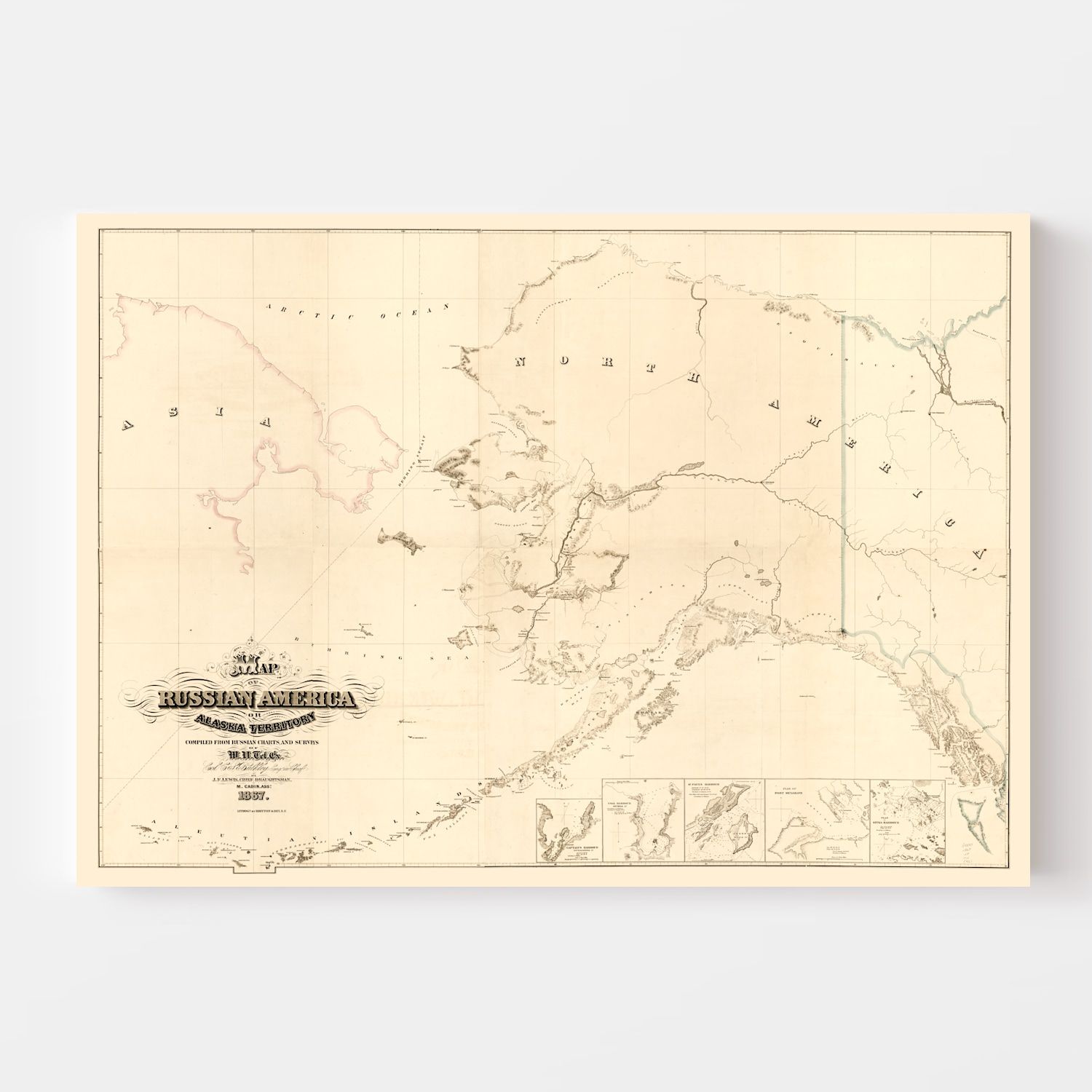 Vintage Map of Alaska, 1867 by Ted's Vintage Art