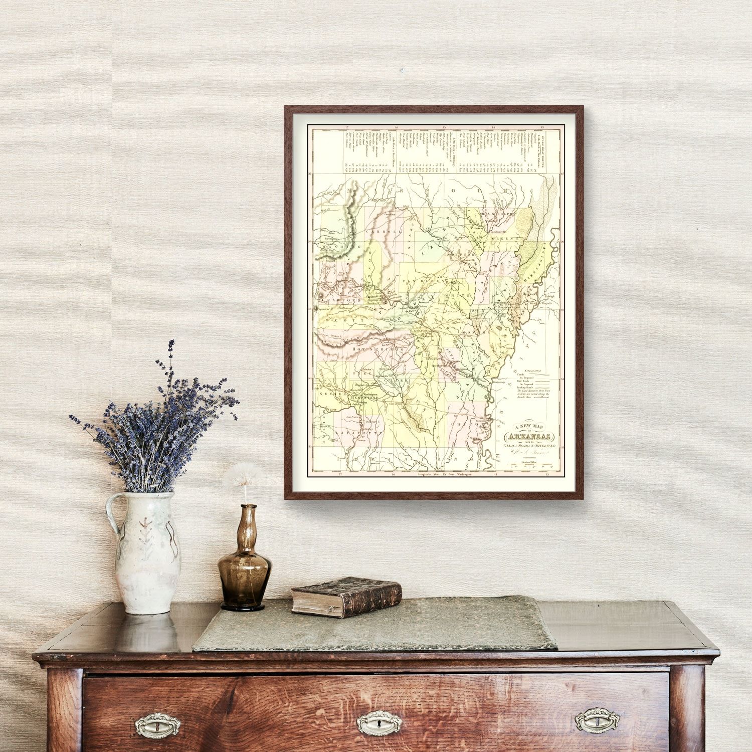 Vintage Map Of Arkansas 1836 By Teds Vintage Art 7800