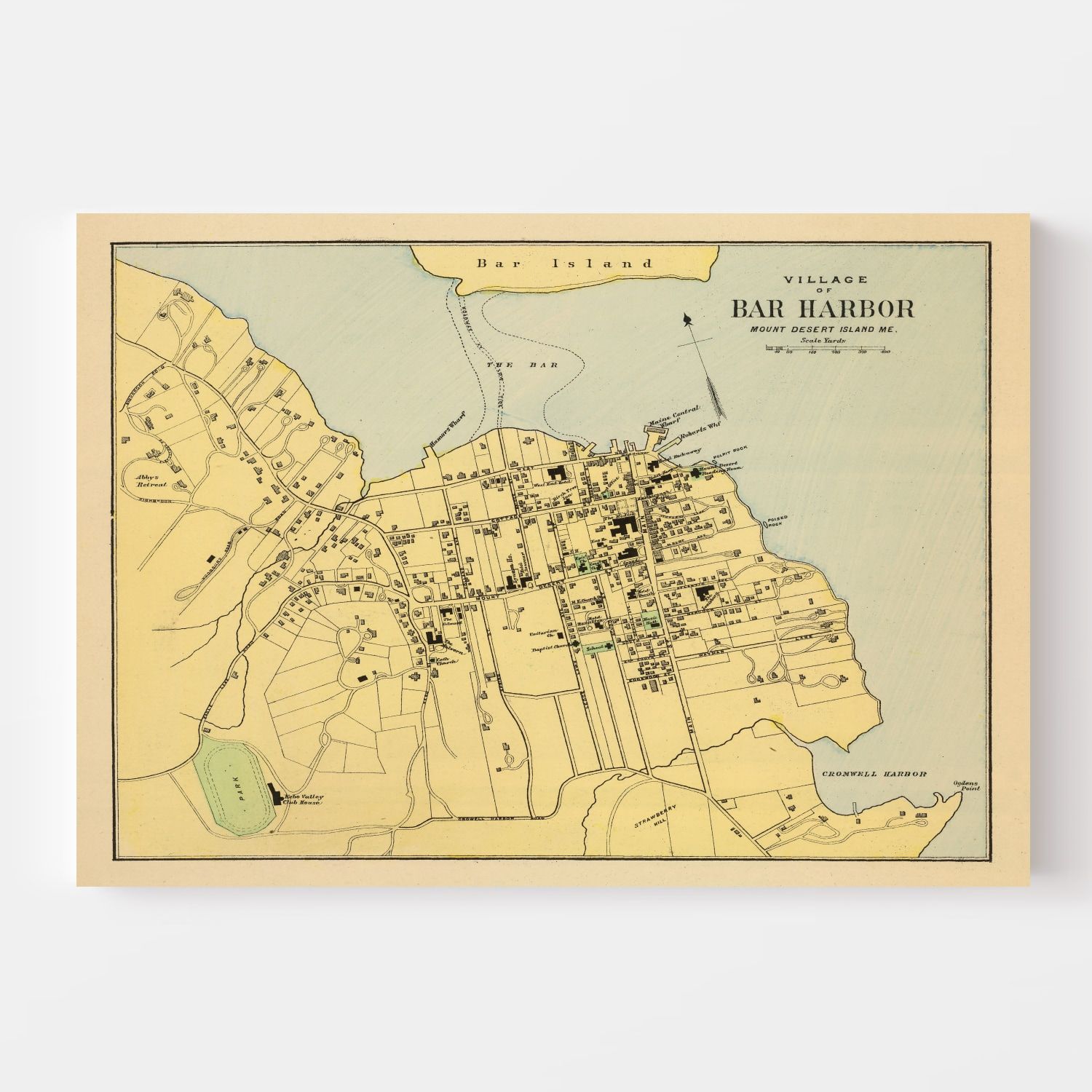 Vintage Map Of Bar Harbor Maine 1894 By Teds Vintage Art 8702