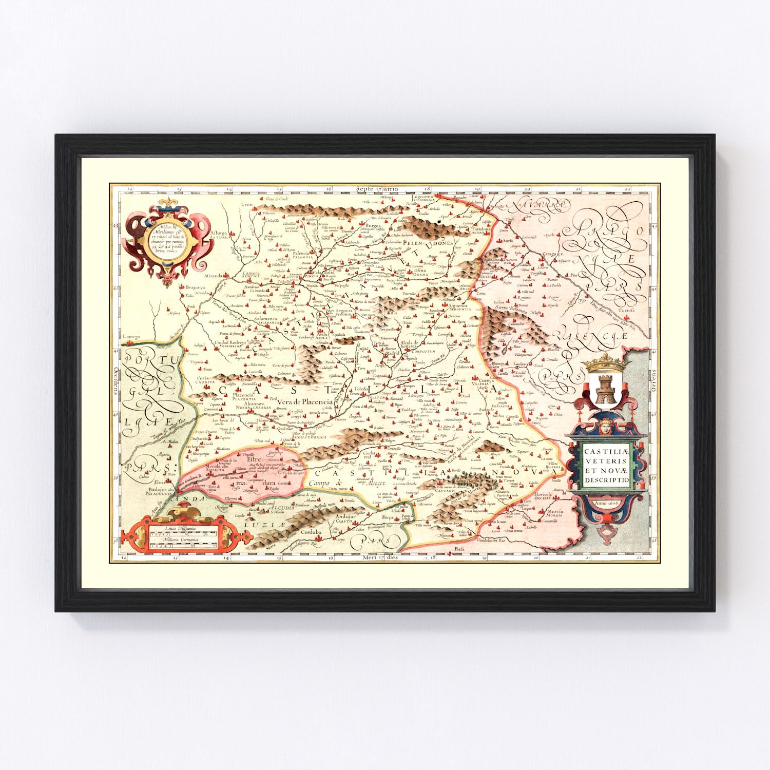 Vintage Map of Castille Spain, 1623 by Ted's Vintage Art