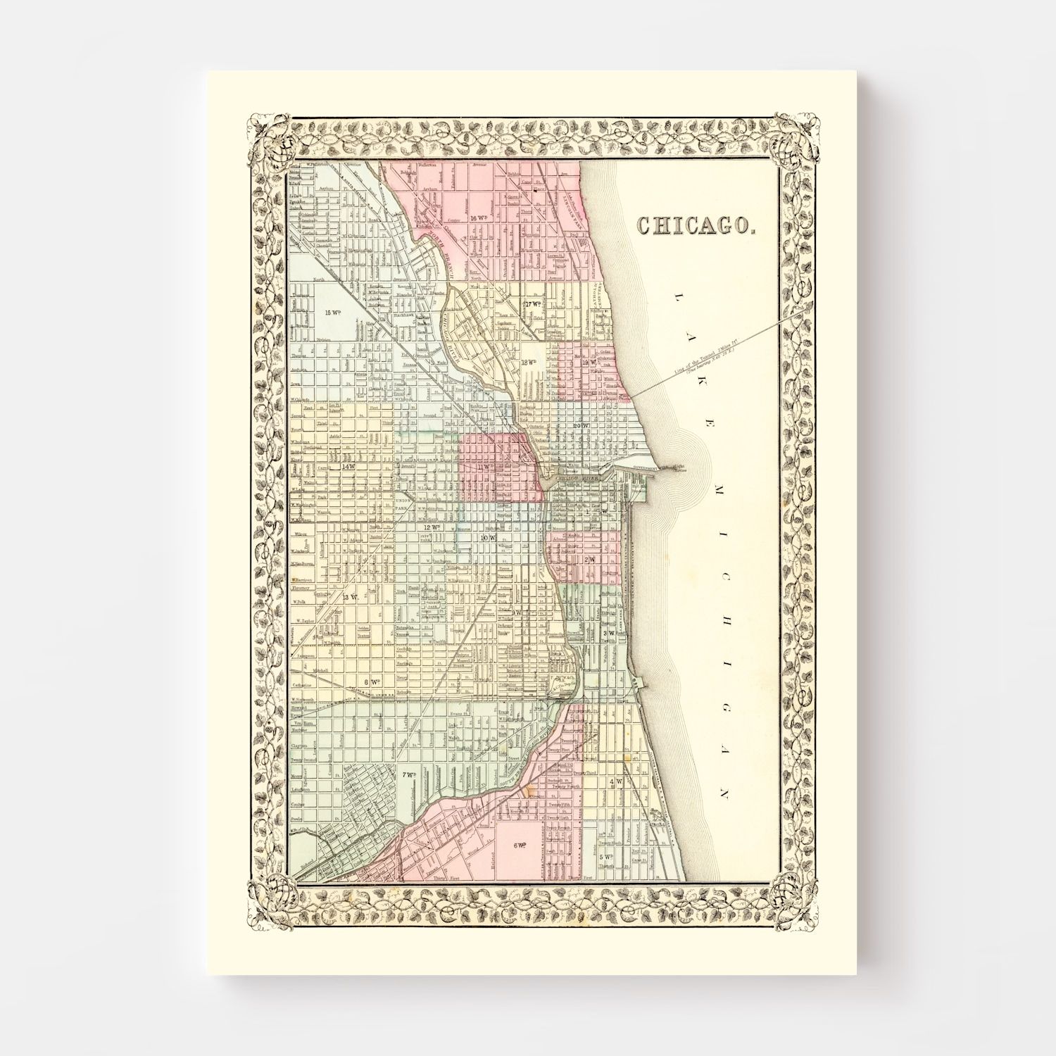 Vintage Map Of Chicago Illinois 1870 By Ted S Vintage Art   6649 2 