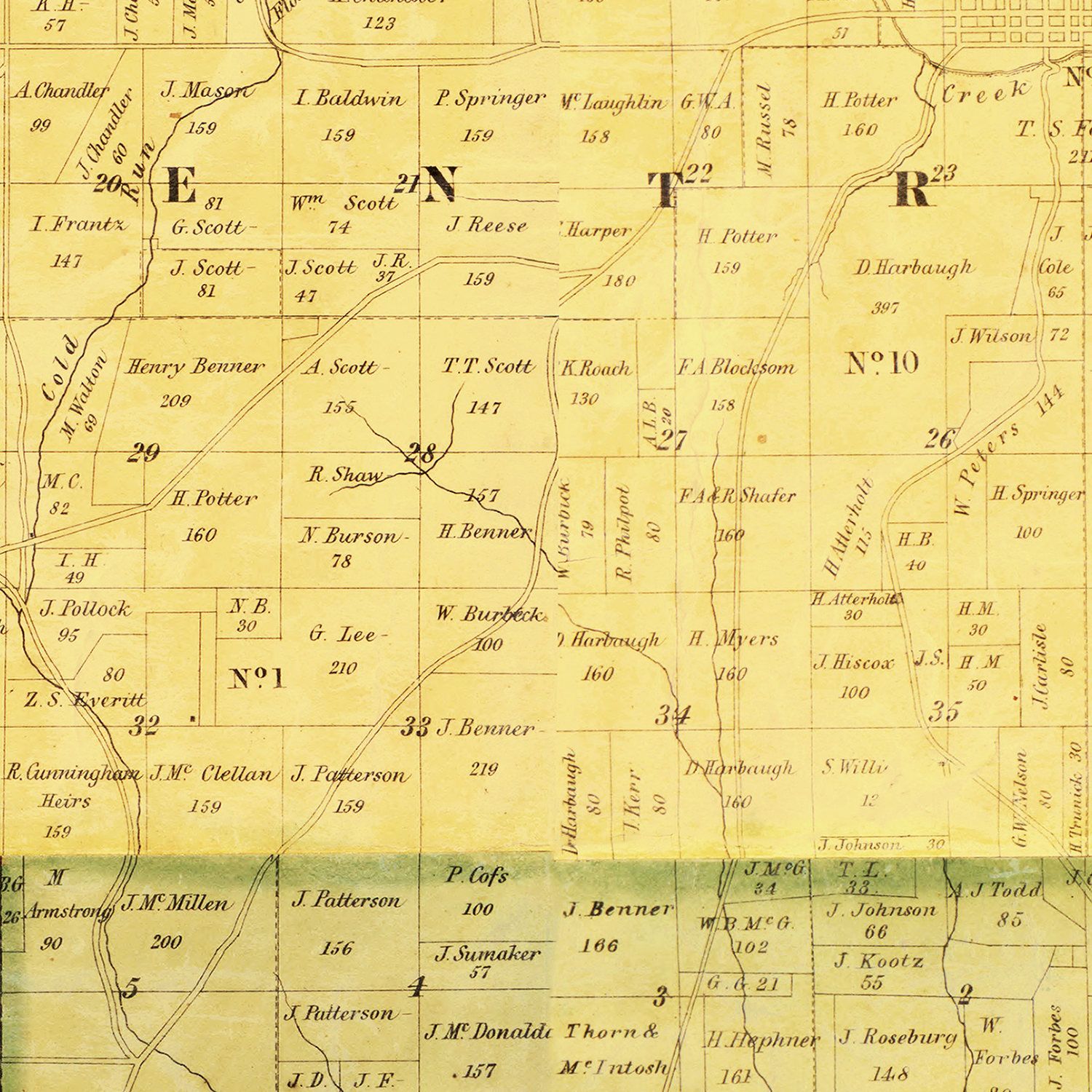 Vintage Map Of Columbiana County Ohio 1860 By Teds Vintage Art