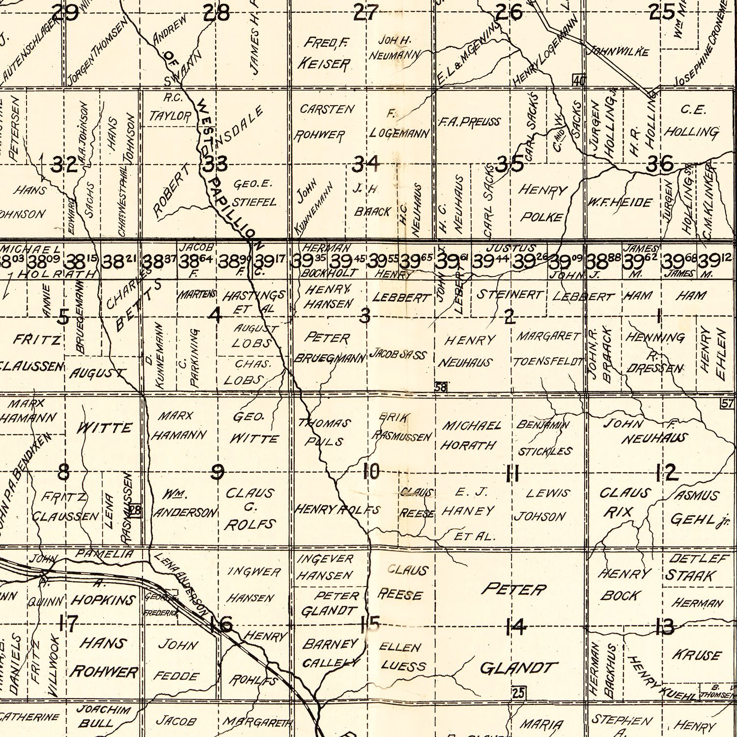 Vintage Map of Douglas County, Nebraska 1900 by Ted's Vintage Art