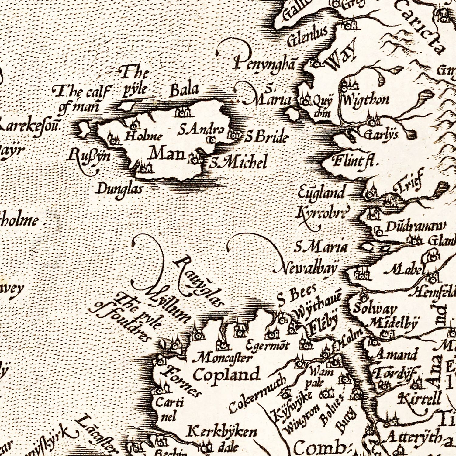 Vintage Map of England, Scotland & Ireland 1570 by Ted's Vintage Art