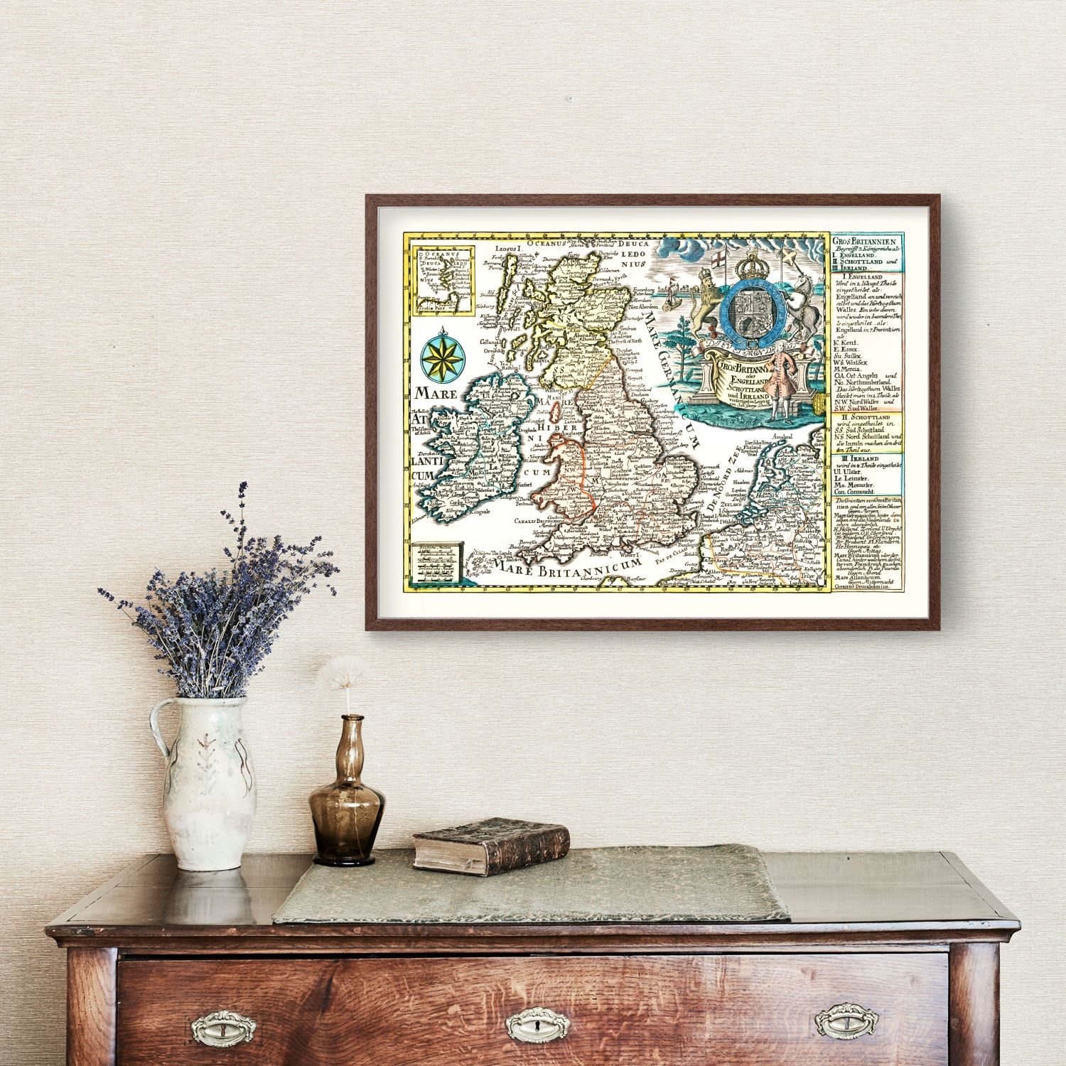 Vintage Map Of England, Scotland & Ireland 1790 By Ted's Vintage Art