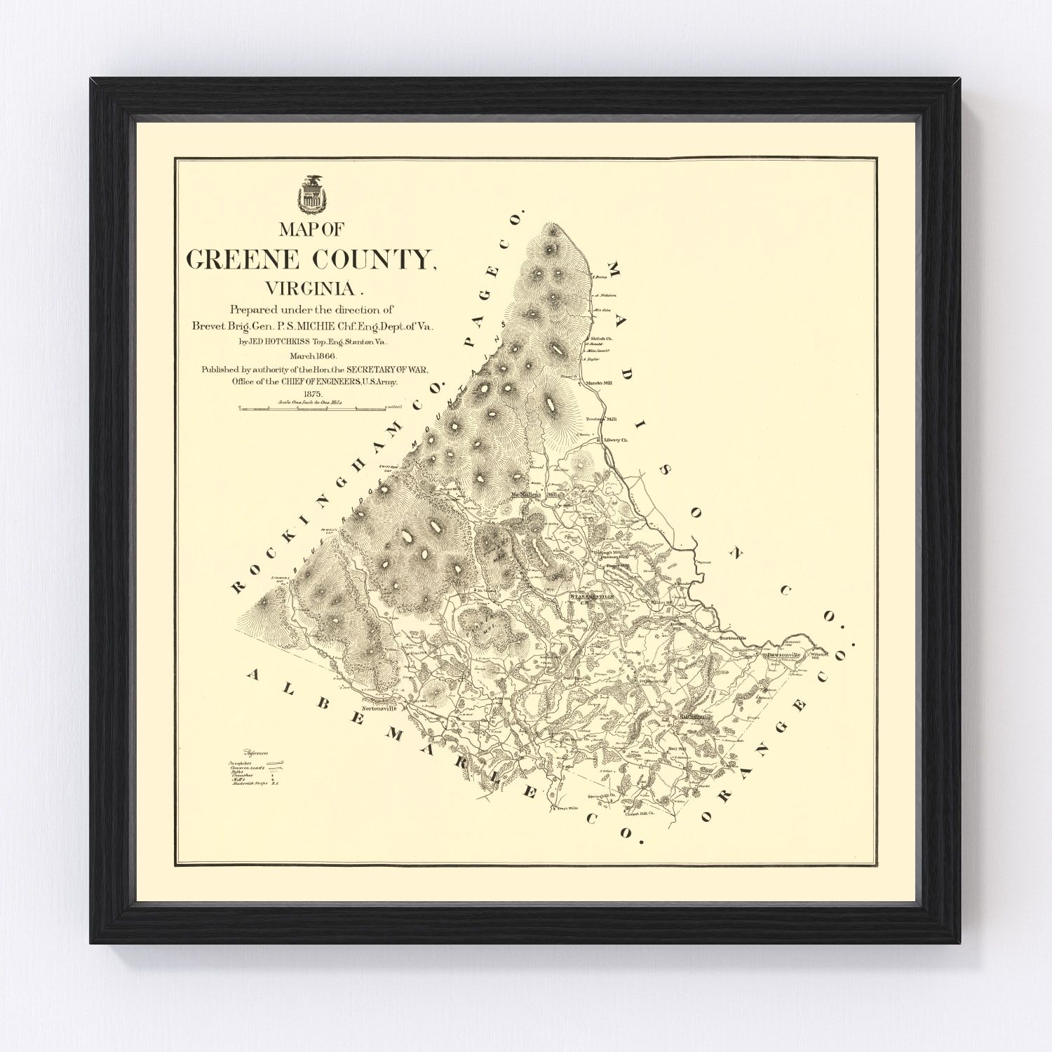 Vintage Map Of Greene County Virginia 1875 By Teds Vintage Art