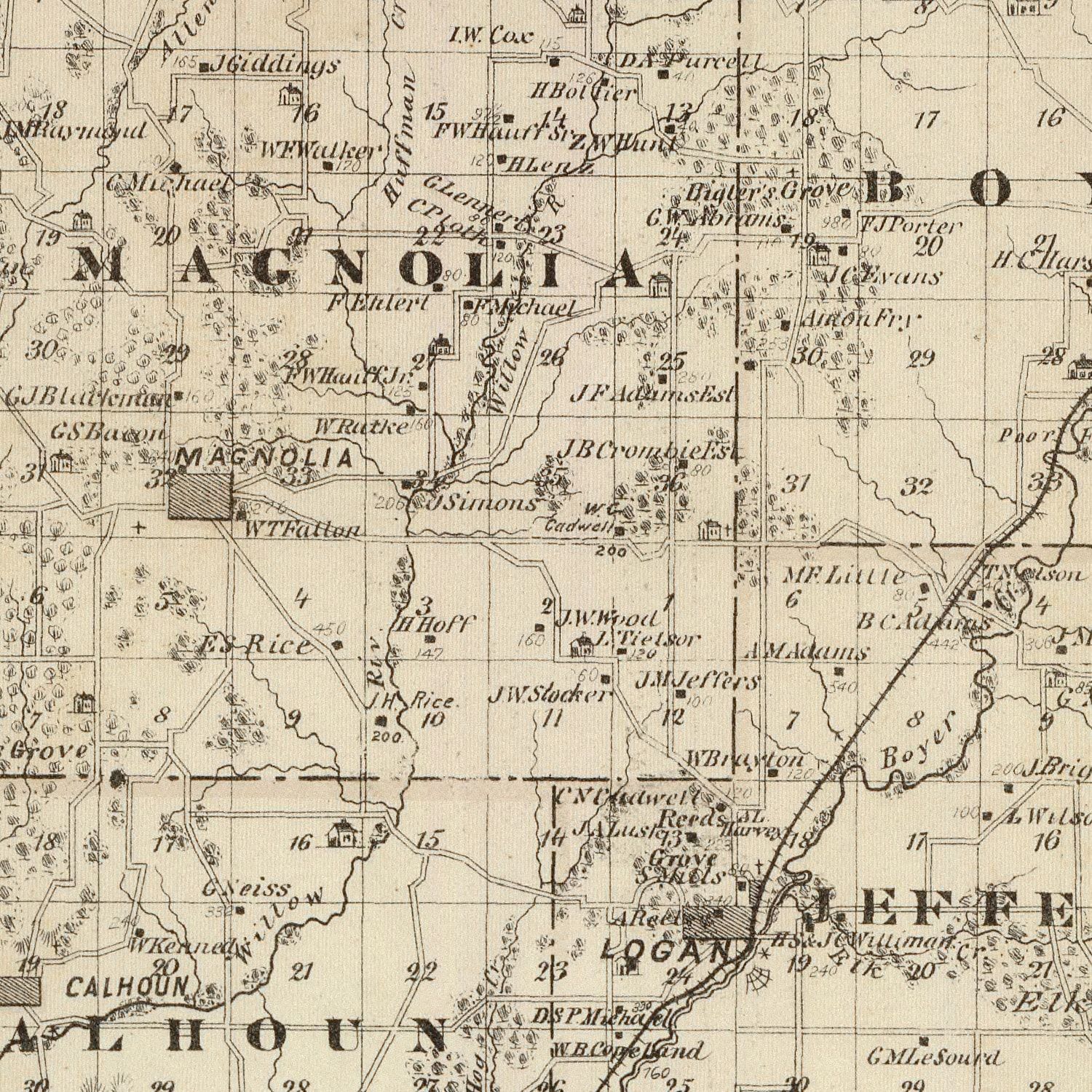 Vintage Map Of Harrison County Iowa 1875 By Teds Vintage Art