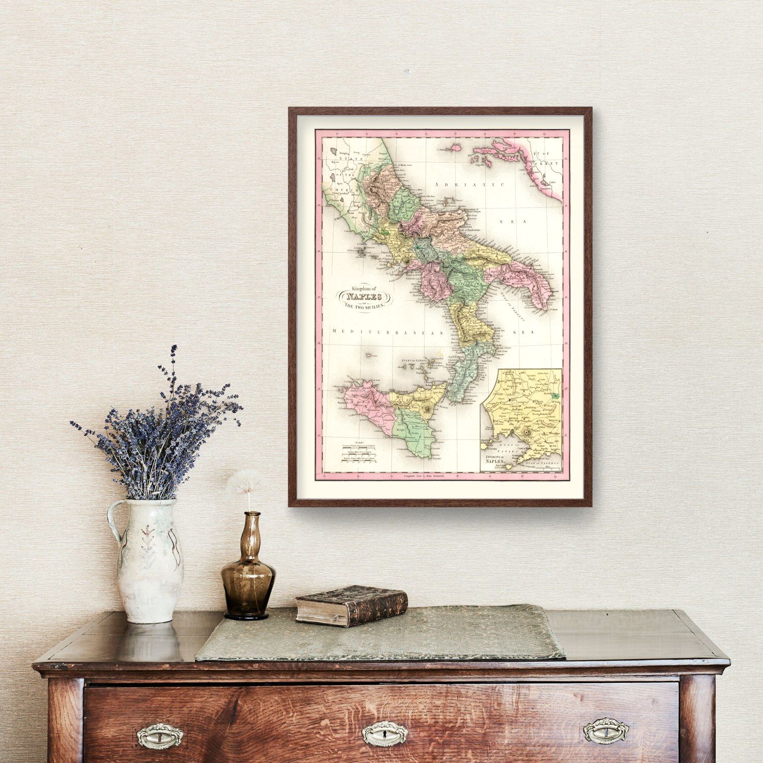 Vintage Map of Italy 1836 by Ted's Vintage Art