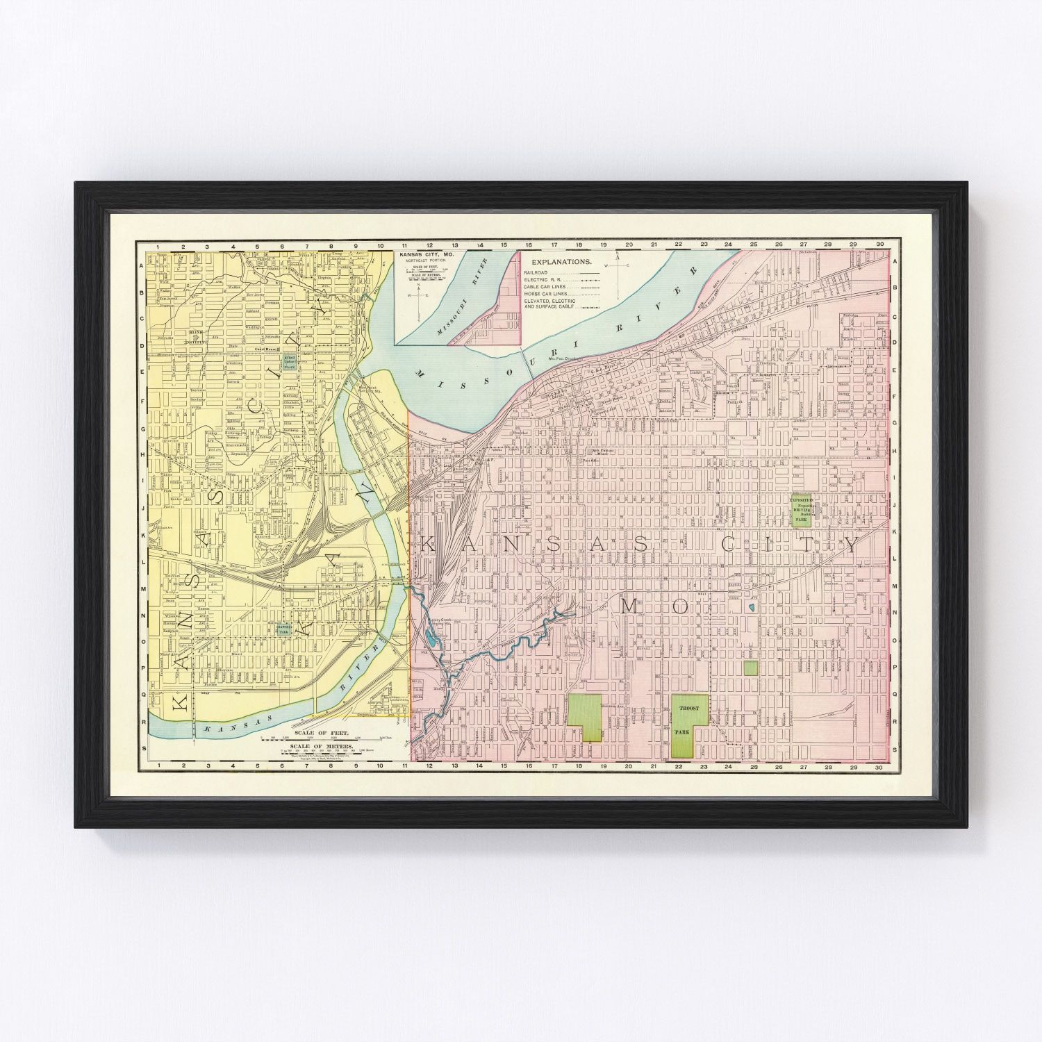 Vintage Map of Kansas City, Kansas 1897 by Ted's Vintage Art