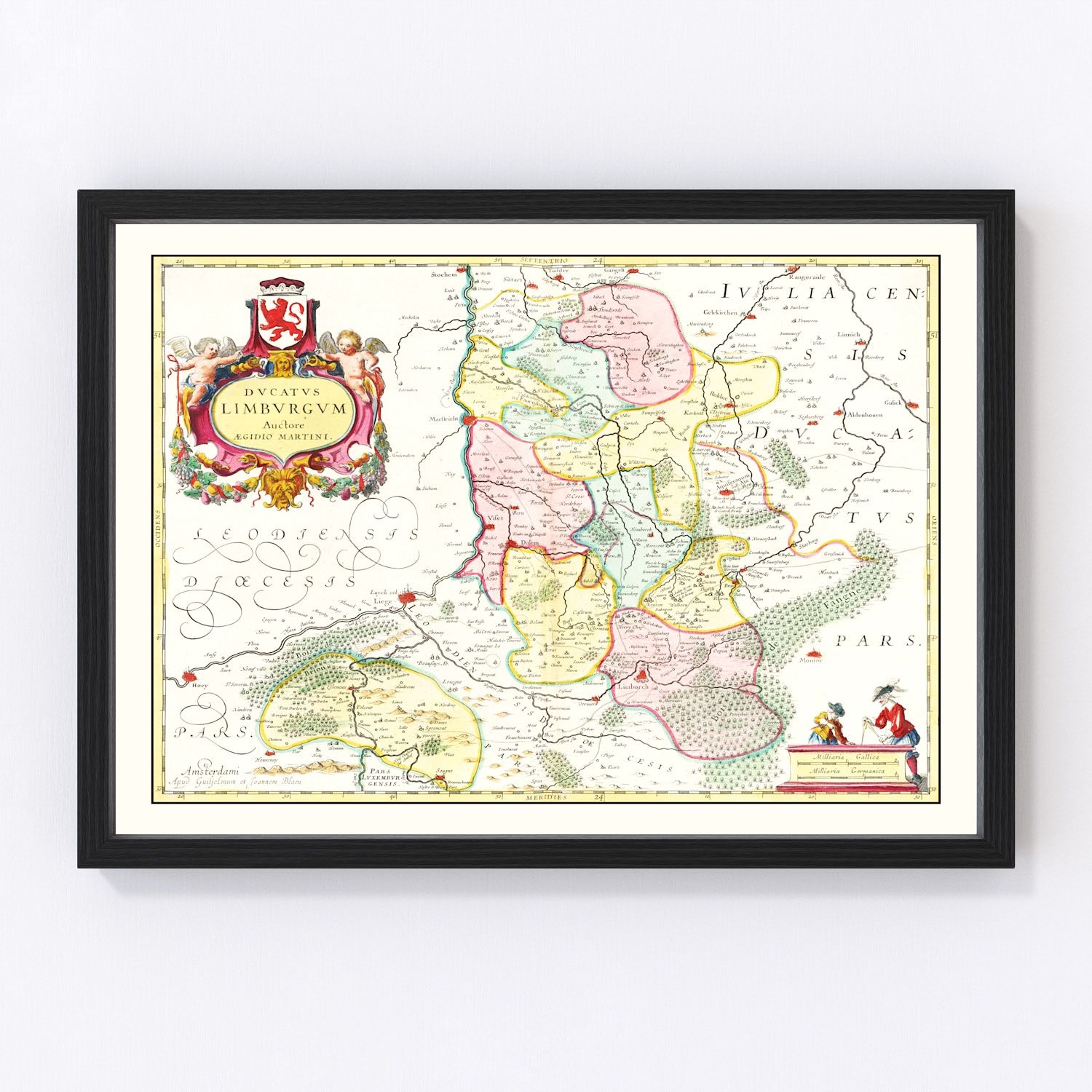 Vintage Map of Limburg, Belgium 1665 by Ted's Vintage Art