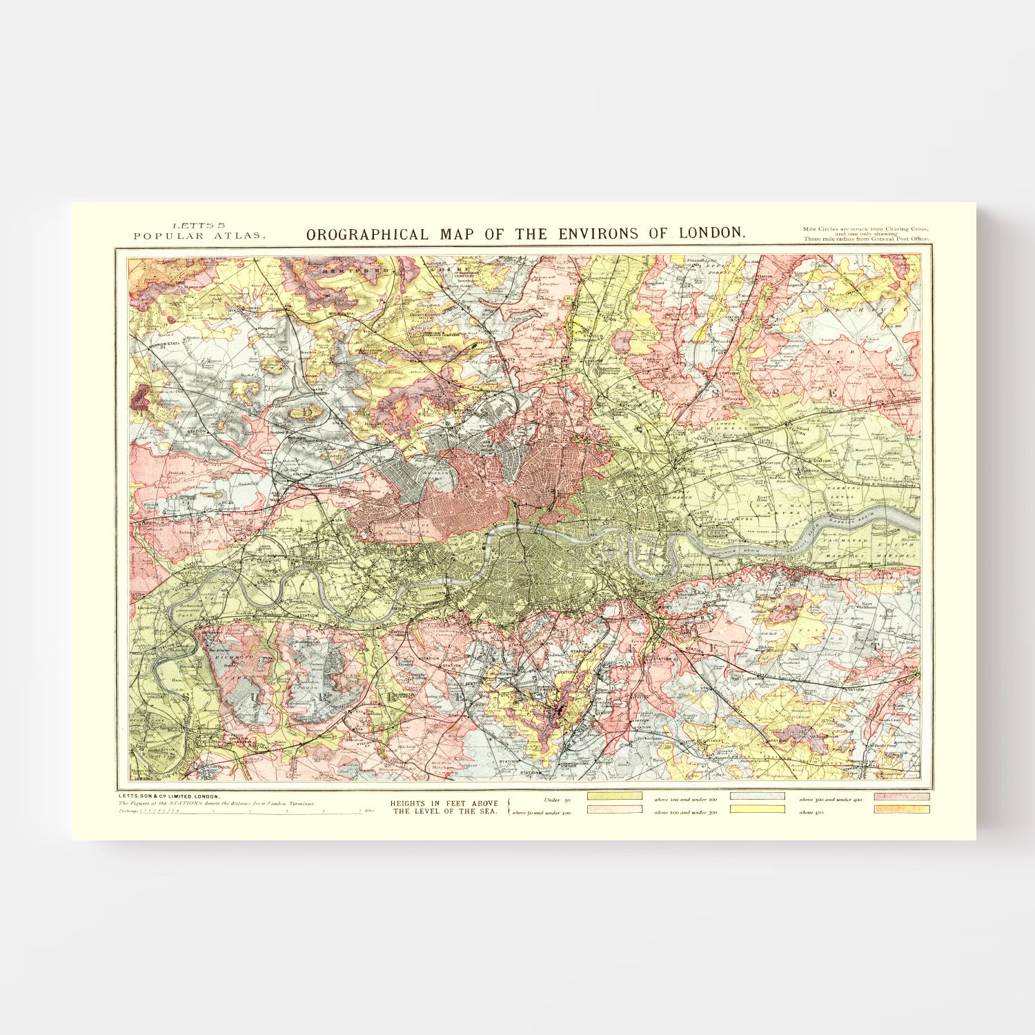 Vintage Map of London, England 1883 by Ted's Vintage Art