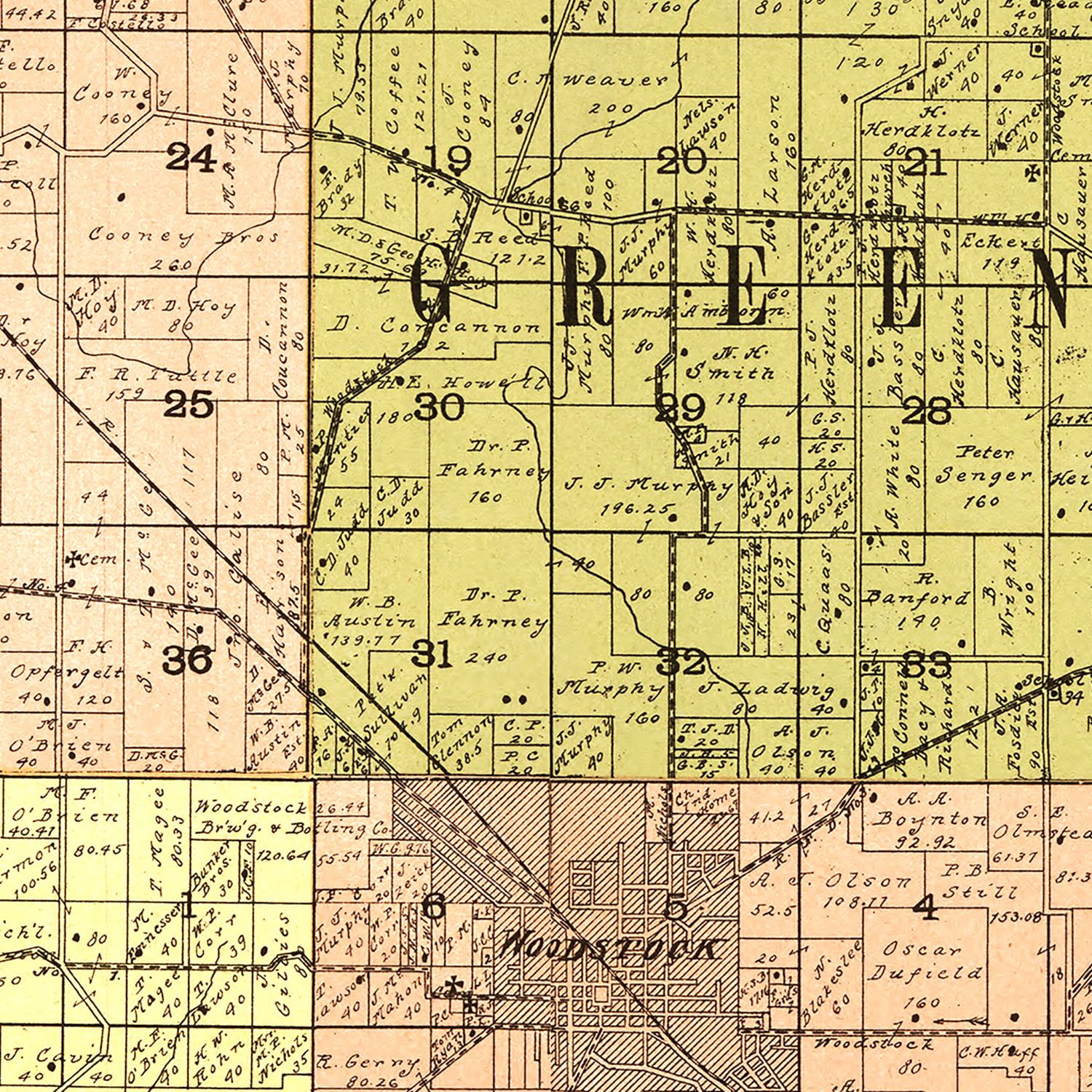 Vintage Map of McHenry County, Illinois 1903 by Ted's Vintage Art